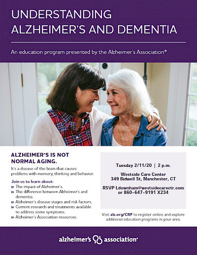 Westside Care Center, Understanding Alzheimer's and Dementia, Greater Hartford Memory Care, David Skoczulek