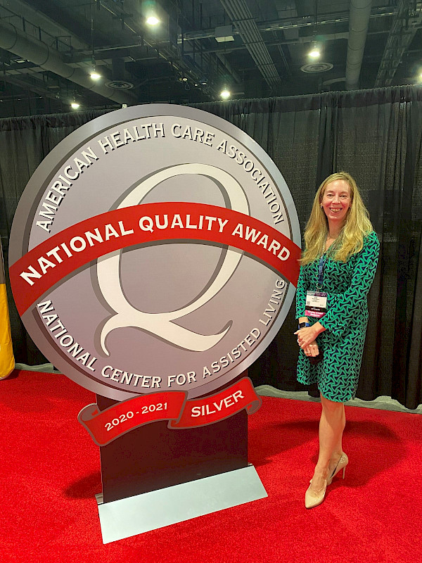 60 West's Jessica DeRing Accepts Silver Quality Award at 2021 AHCA  Convention and Expo